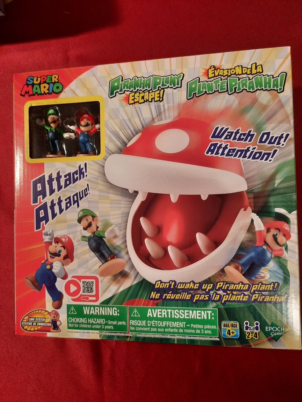 Nintendo Super Mario Piranha Plant Escape! Game - Red, White, Green